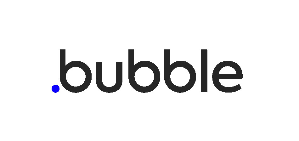 Le logo de bubble, l'un des outils no code du moment présenté dans notre article.